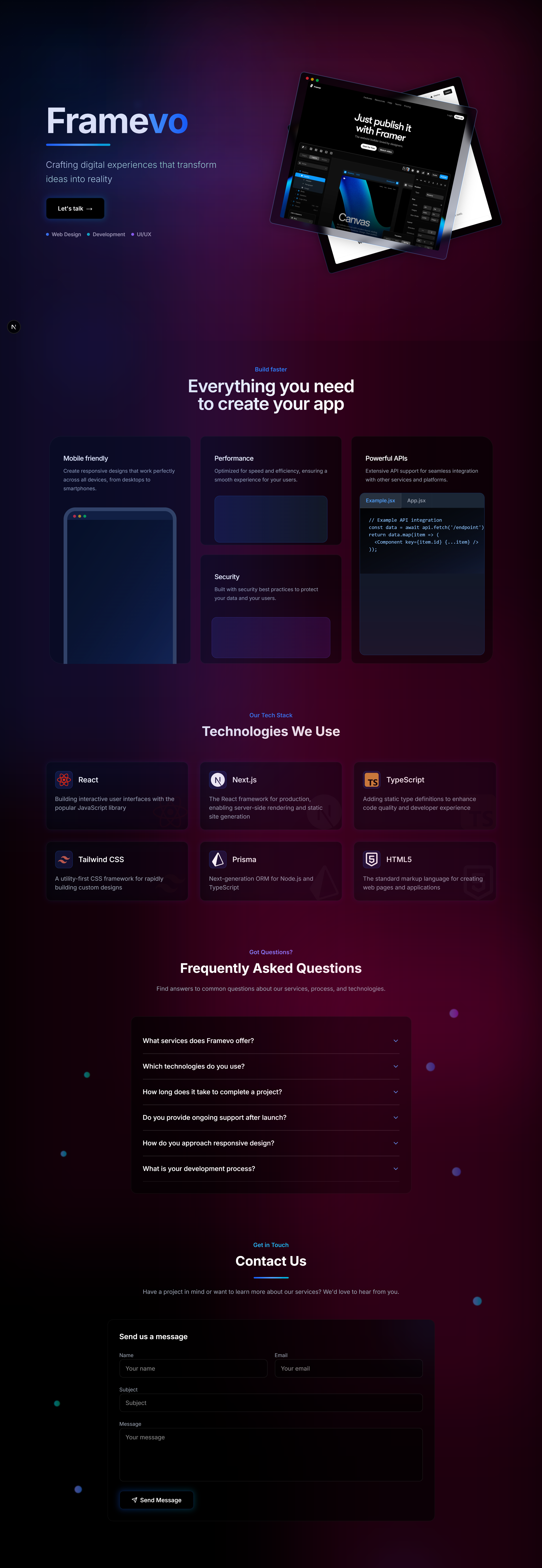 Framevo Interface